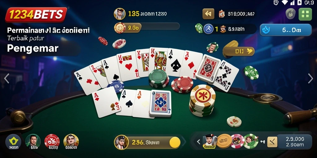 Screenshot 1234BETS menampilkan gameplay Domino yang seru dan interaktif.