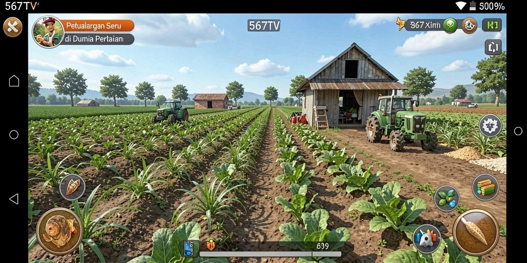 Screenshot gameplay 567TV menampilkan keseruan bertani.