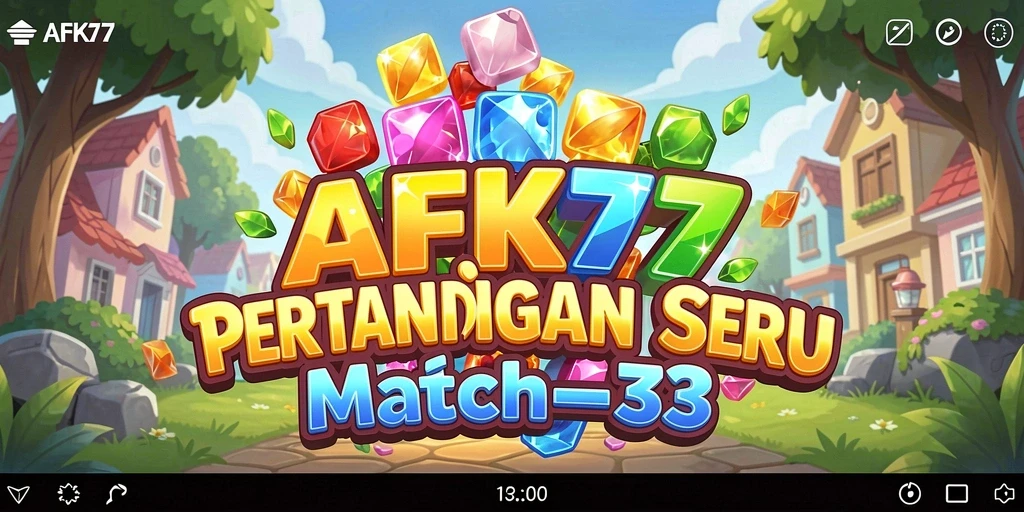 Screenshot gameplay seru AFK77 menampilkan aksi Match-3 yang menggembirakan.
