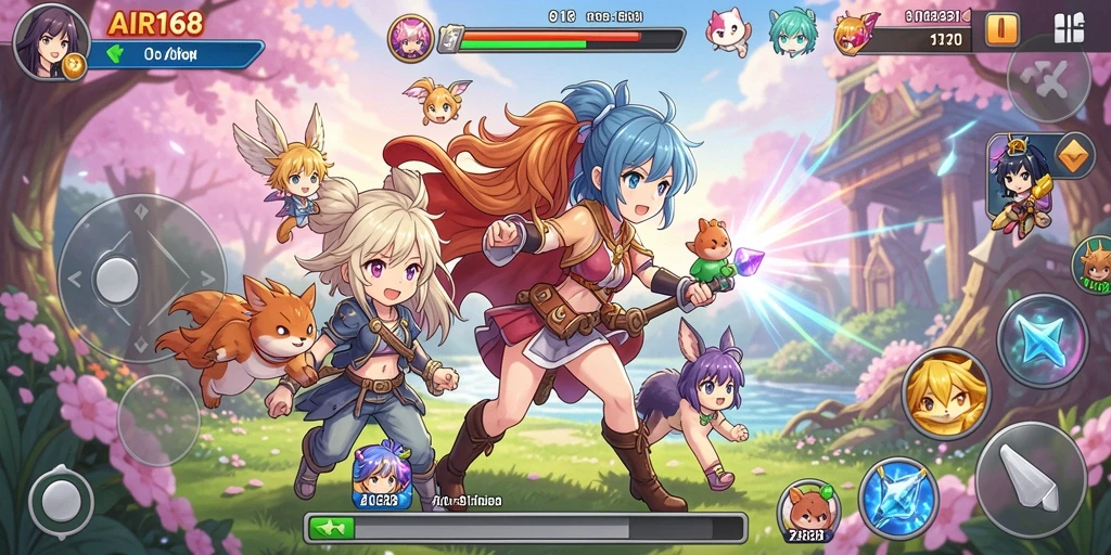 Screenshot AIR168 menampilkan aksi seru dalam permainan Anime.