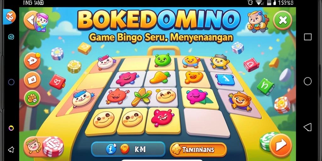 Screenshot permainan BOKEDOMINO menampilkan aksi Bingo yang mendebarkan.