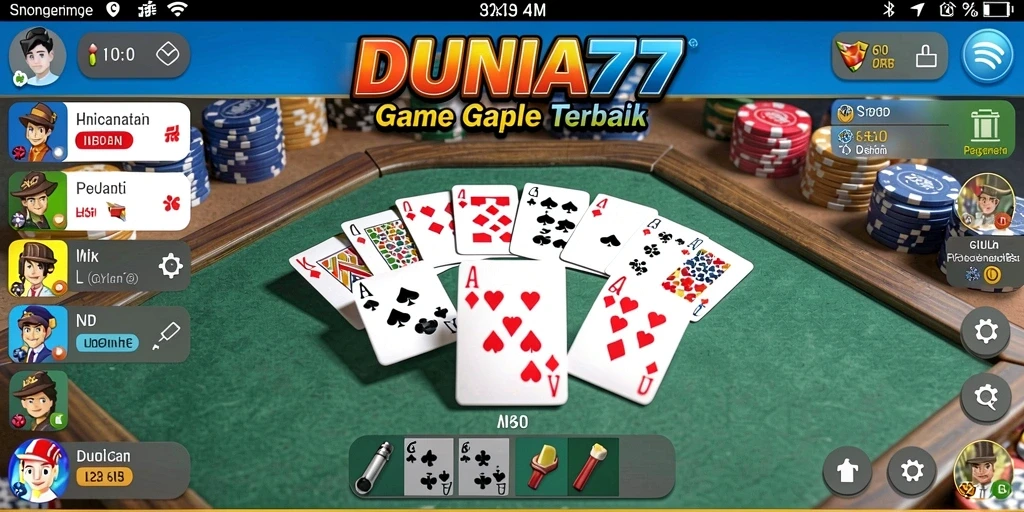 Screenshot DUNIA77 menampilkan momen seru bermain Gaple.