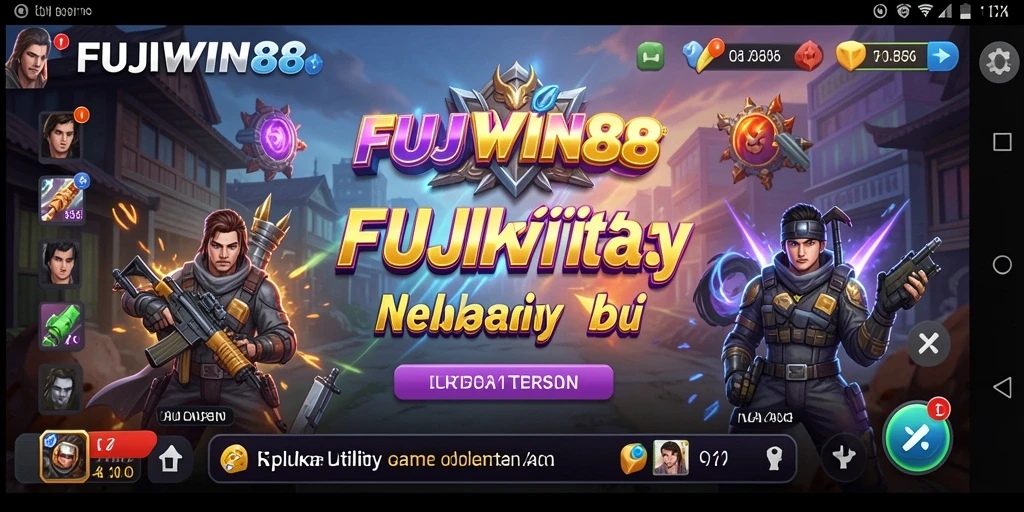 Tampilan utama FUJIWIN88 dengan berbagai fitur Utility yang mudah diakses.