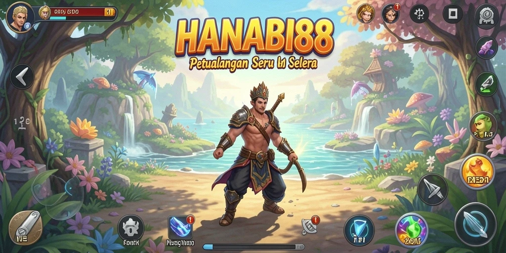 Tampilan gameplay seru di dunia petualangan HANABI88.