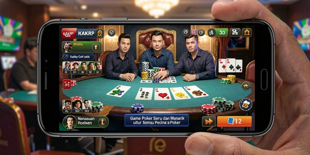 Tampilan gameplay KAKRP yang mendebarkan dalam permainan Poker.