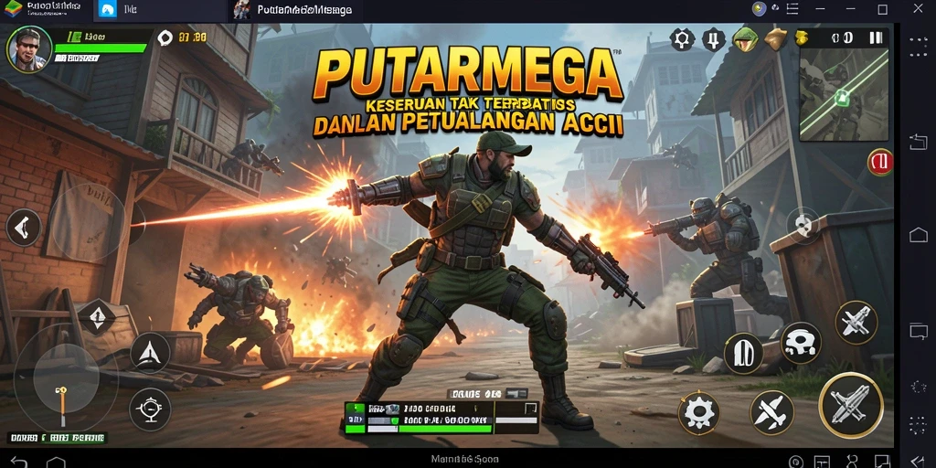 Tangkapan layar PUTARMEGA menampilkan aksi seru di setiap level permainan.