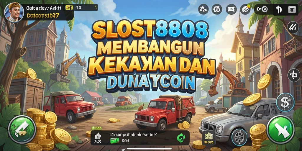 Tampilan gameplay SLOST8808 saat membangun bisnis Tycoon.