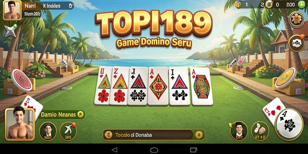 Screenshot gameplay Domino TOPI189 yang menantang dan interaktif.