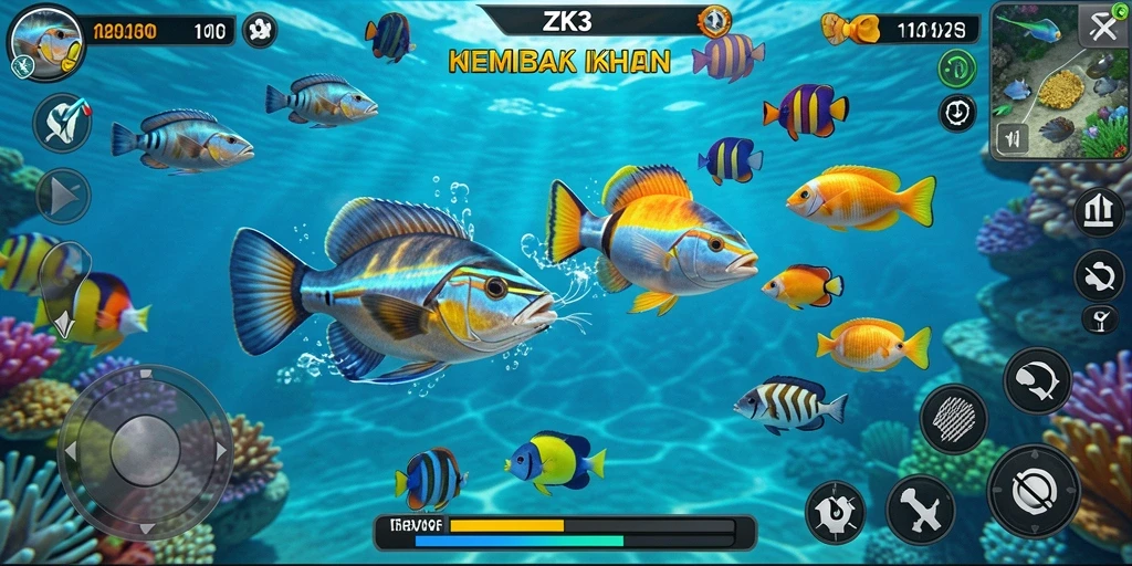Gameplay menarik dalam ZK3 saat menembak ikan.