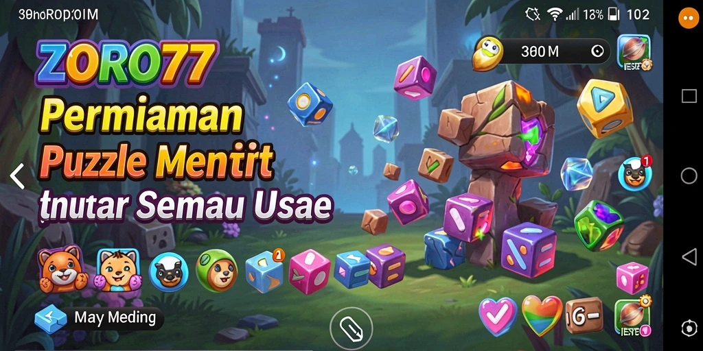 Tampilan gameplay seru dari ZORO77 dengan berbagai level puzzle.